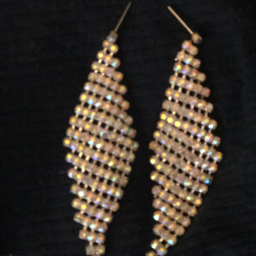 Rhinestone earrings teardrops